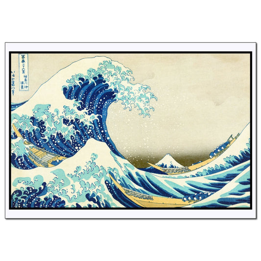 The Great Wave off Kanagawa print of painting famouse artwork by Katsushika Hokusai fine art decoration of wood block art - Young N' Refined