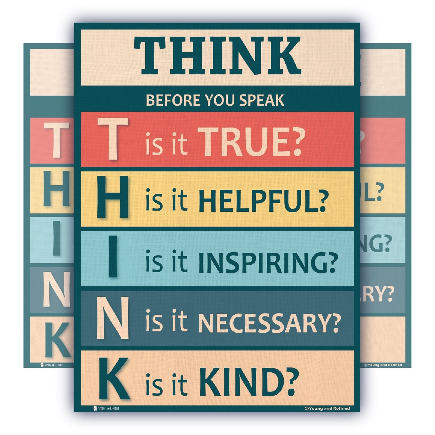 Motivational Think Before You Speak Chart Laminated Classroom Poster - Young N' Refined