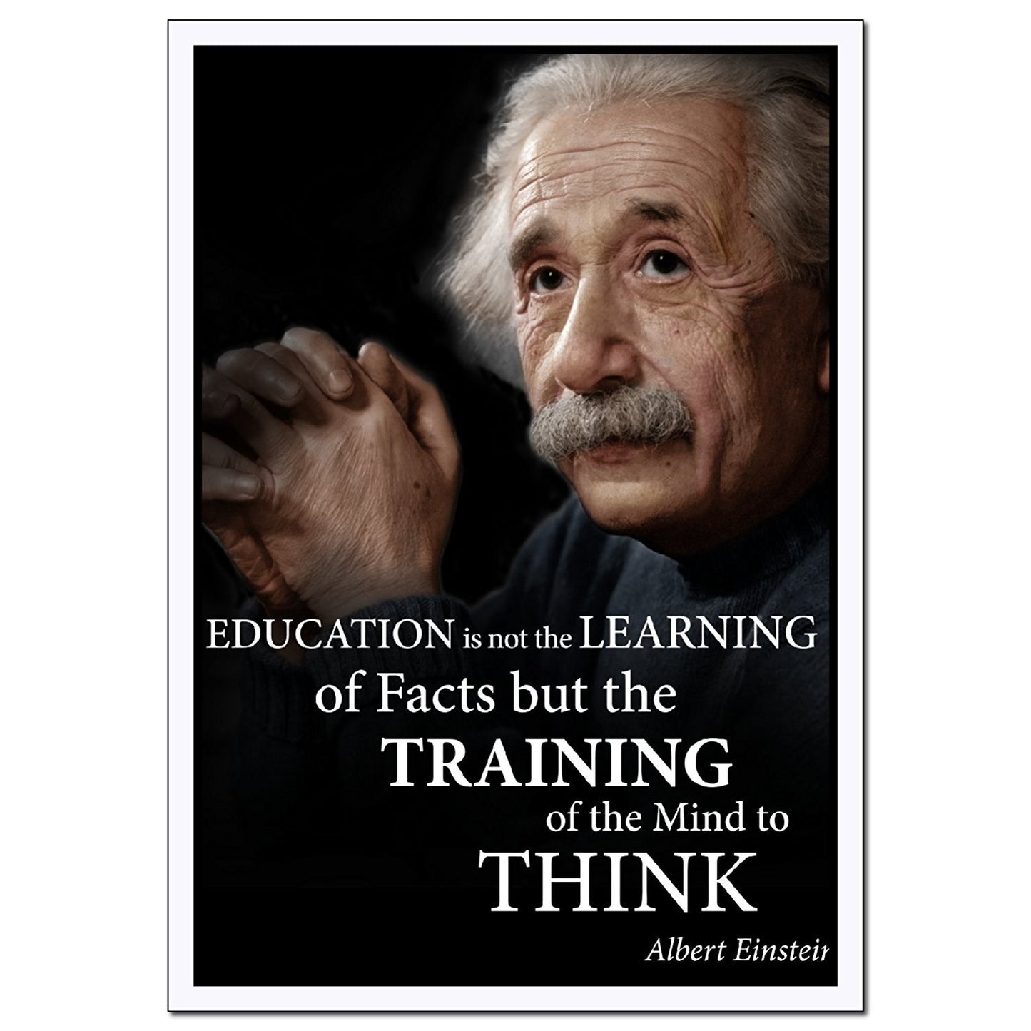 Albert Einstein education portrait poster quote print wall art - Young N' Refined