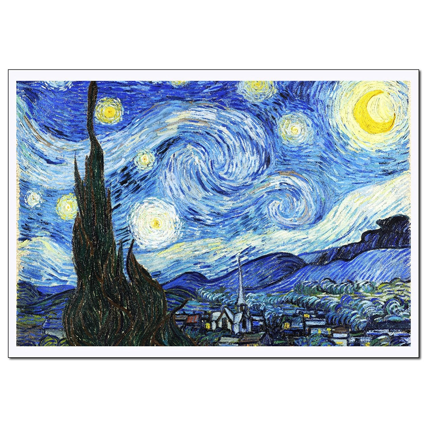 Starry Night by Van Gogh Wall Art Decoration-Oil Paint Reproduction - Young N' Refined