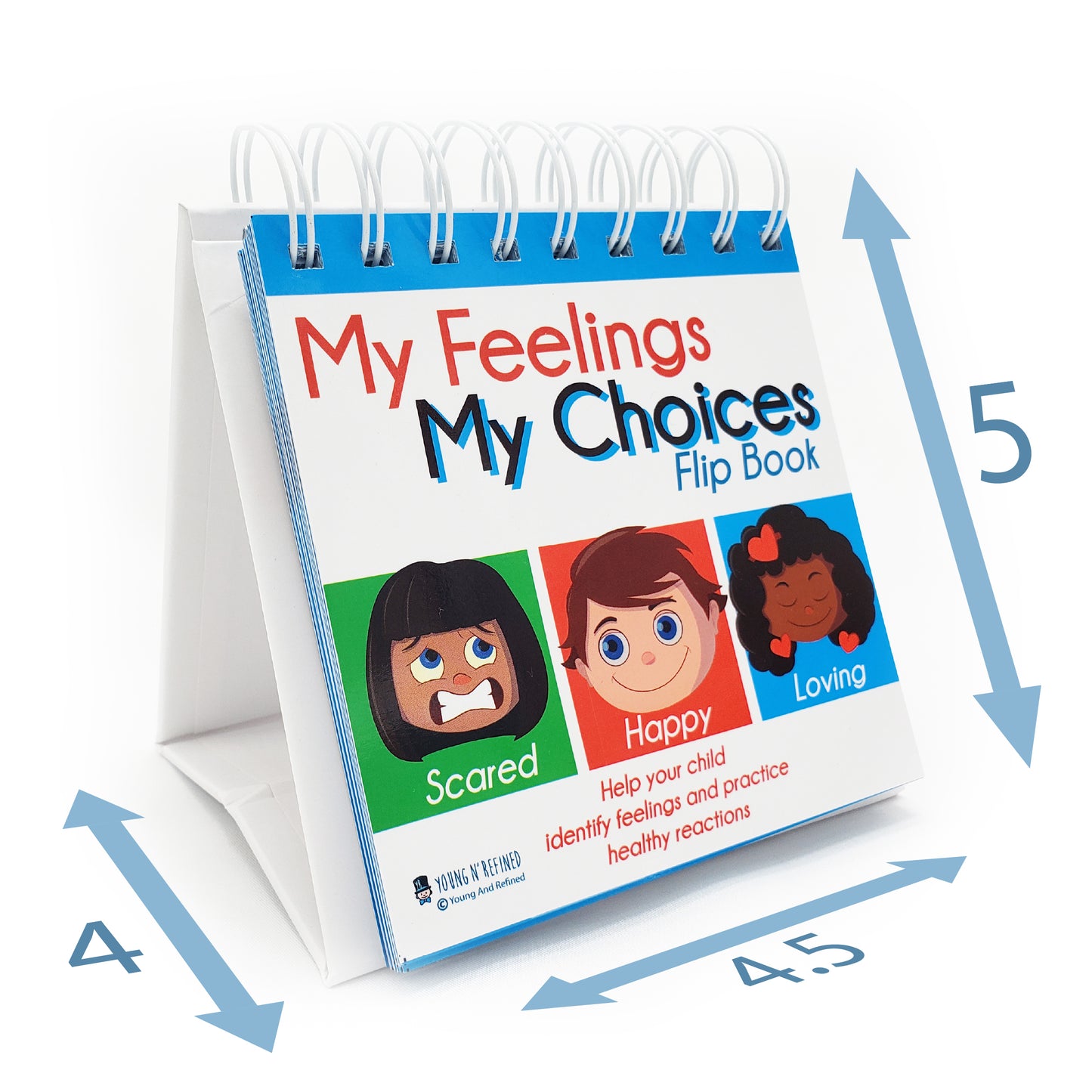 My Feelings My Choices Flip Book Tool for teaching processing 22 different emotions for children (5x6.5) Young N Refined