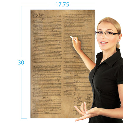 US Constitution American Founding Bill of Rights LAMINATED LARGE reproduction