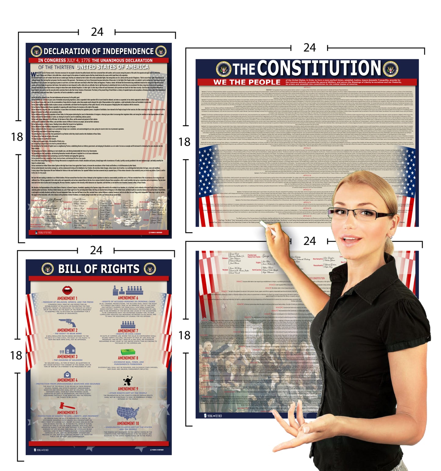 American Founding documents Laminated 3 pack