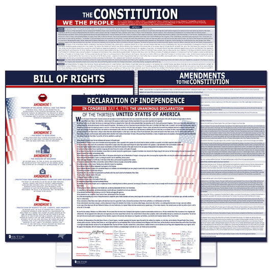American Founding documents LARGE Laminated 4 Pack