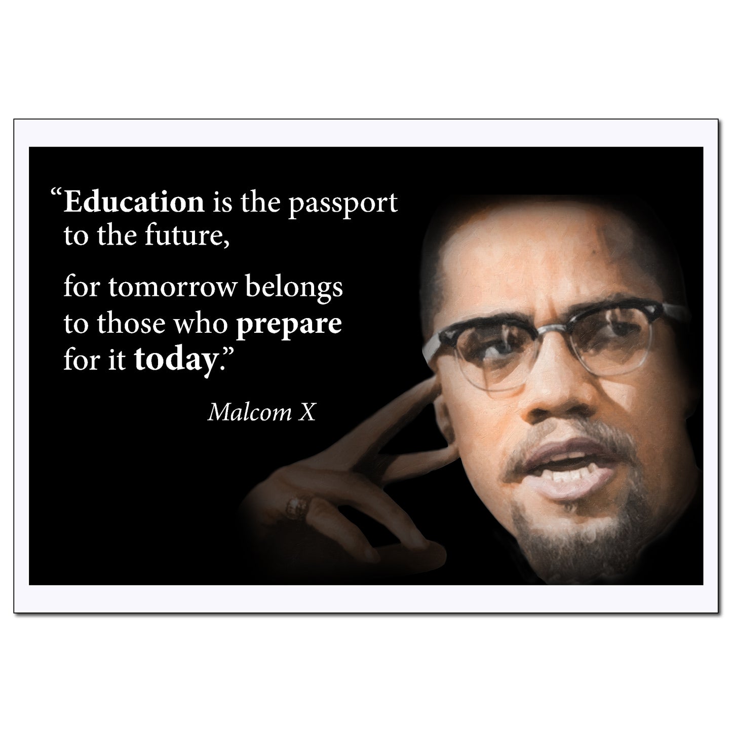 Motivational Malcolm X Quote Poster - Young N Refined