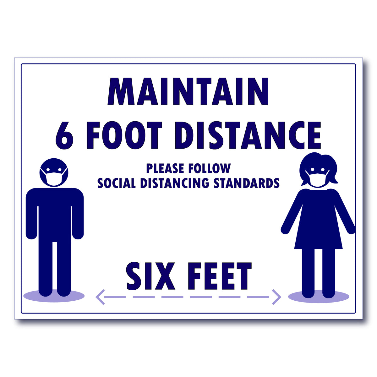 6ft Distance Line Sign Social Distance 6 feet poster sign LAMINATED – Young N' Refined